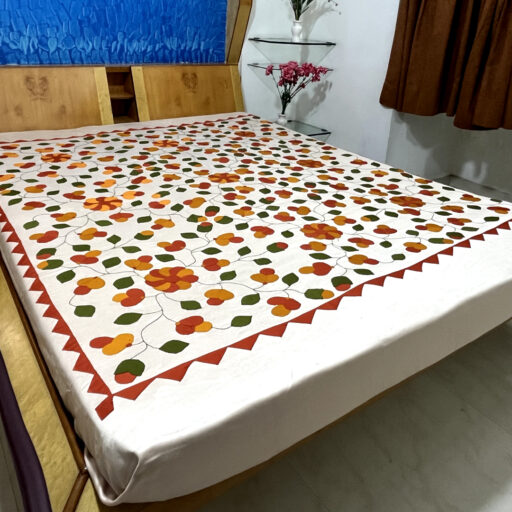 Applique Work Bed Cover(BEDCOVER022)